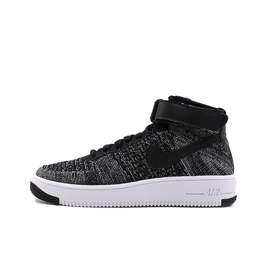 NIKE/耐克Air Force1 Flyknit轻便耐磨防滑中帮板鞋黑817420-004