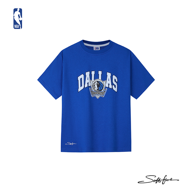 NBA联名softfire独行侠同款T恤男新款圆领休闲短袖男T恤儿童款