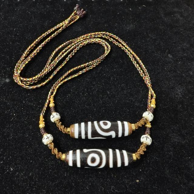 【曹美丽精选】H76675-玛瑙DIY脖挂（两眼）-多样性发其一-48*13mm