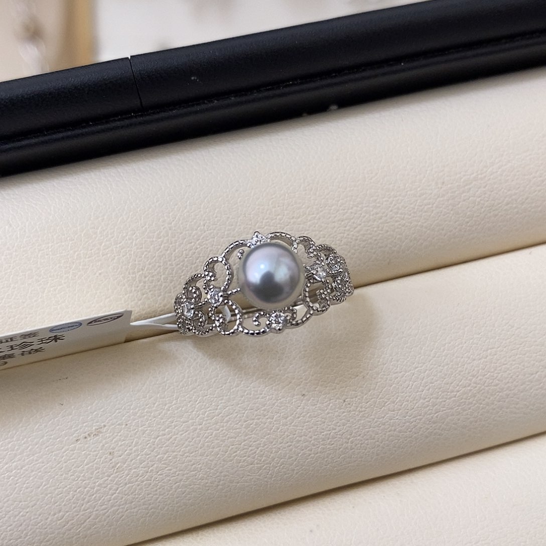 海水珍珠戒指银S925镶嵌