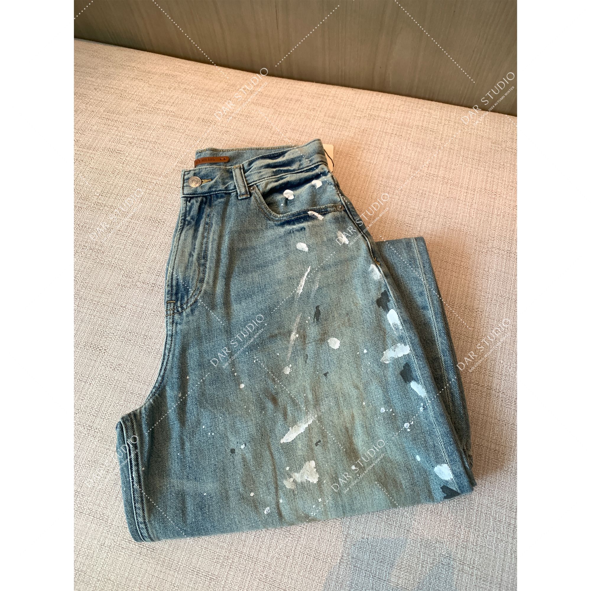 DAR STUDIO 粉标系列【泼墨脏脏裤】2025新款重工水洗脏脏牛仔裤