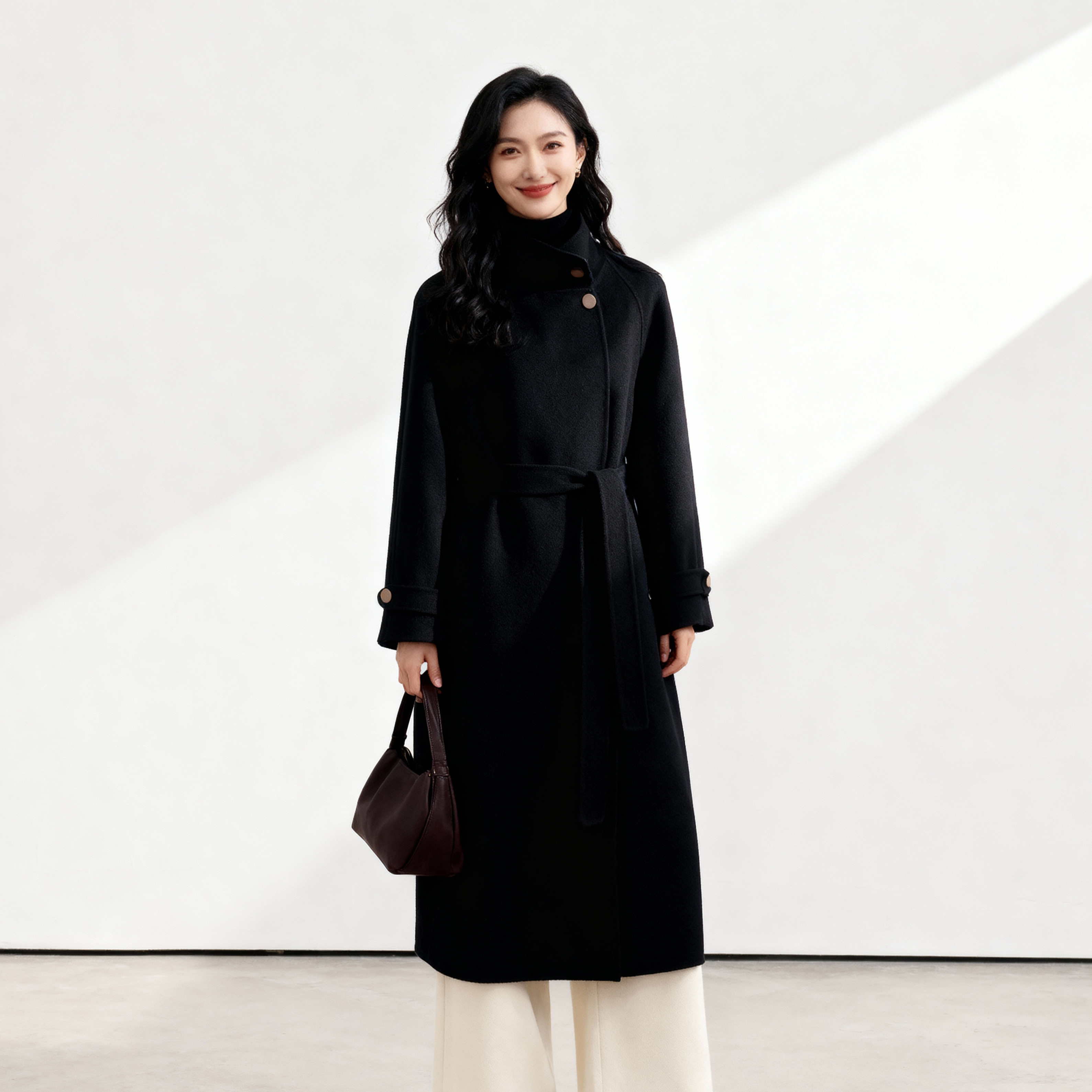 【高级与优雅】时尚长款羊毛大衣拉夏贝尔.AL3660.MDS美.BZ佰