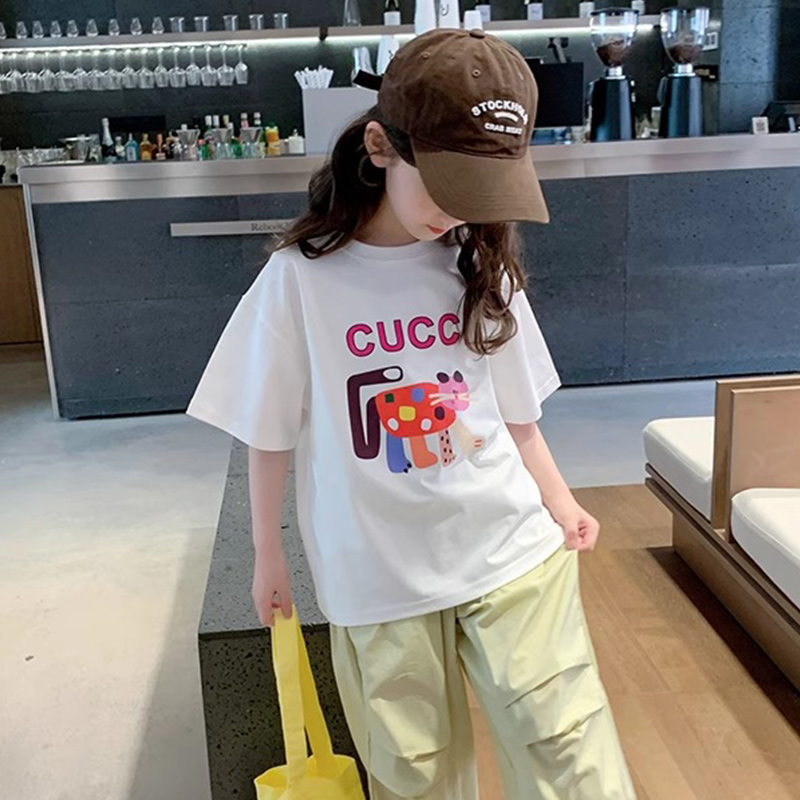 夏装新款韩版儿童纯棉卡通印花T恤宝宝夏季时尚短袖t24145