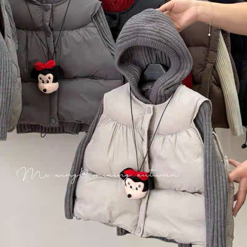 女童连帽灰色毛衣(单件毛衣)