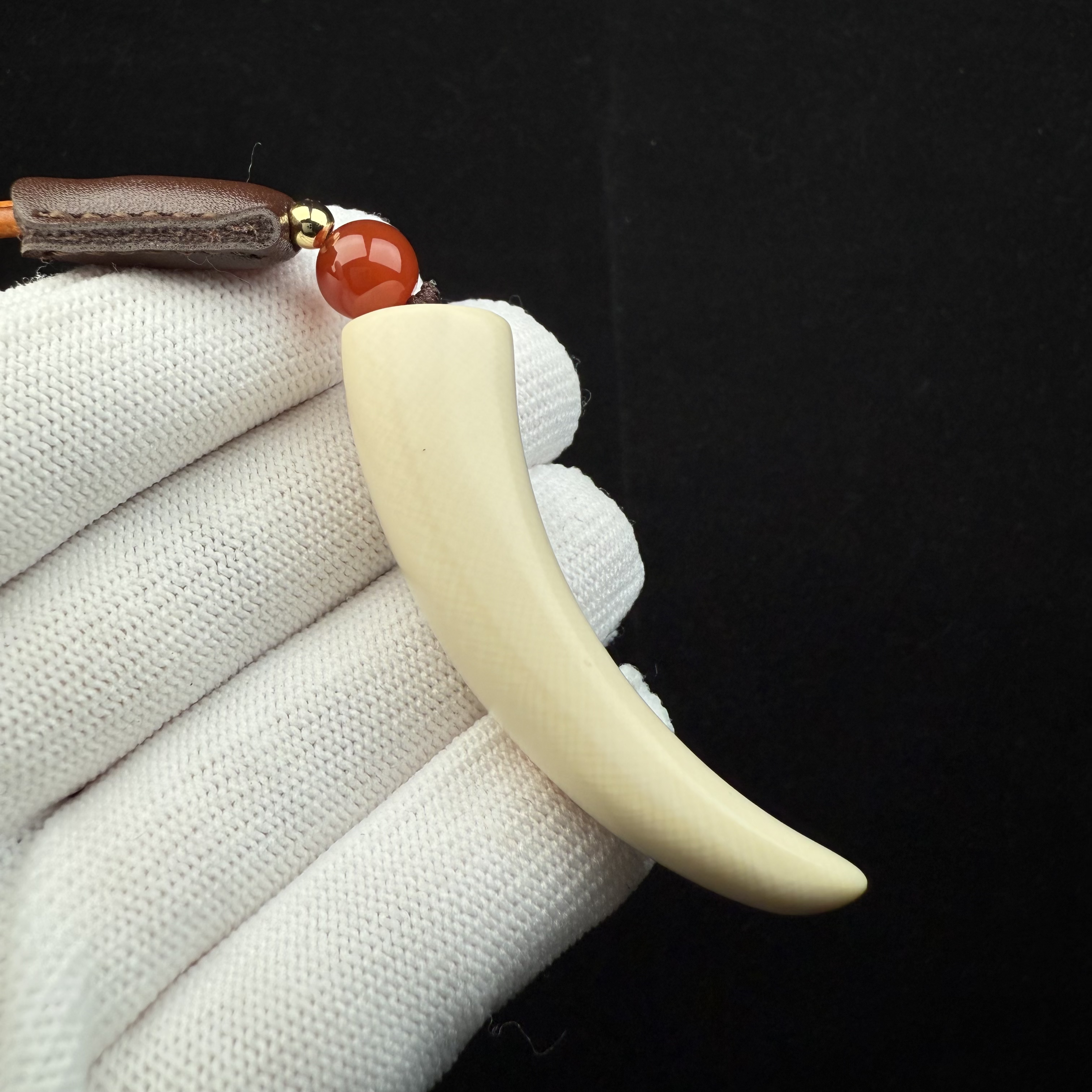 B2501天然猛犸牙 牙尖53.6mm一物一图 假一罚十