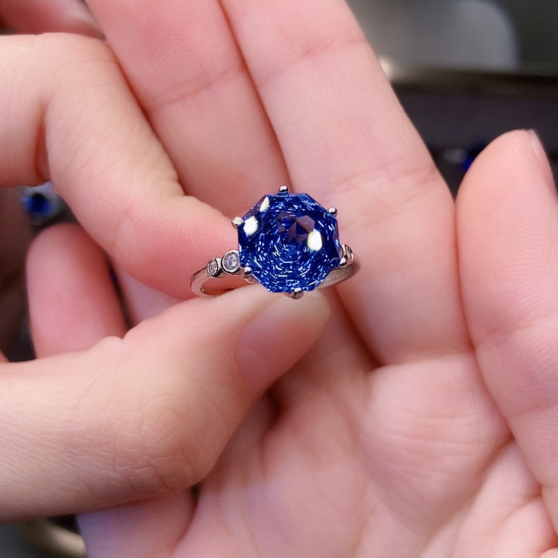 托帕石戒指银S925镶嵌