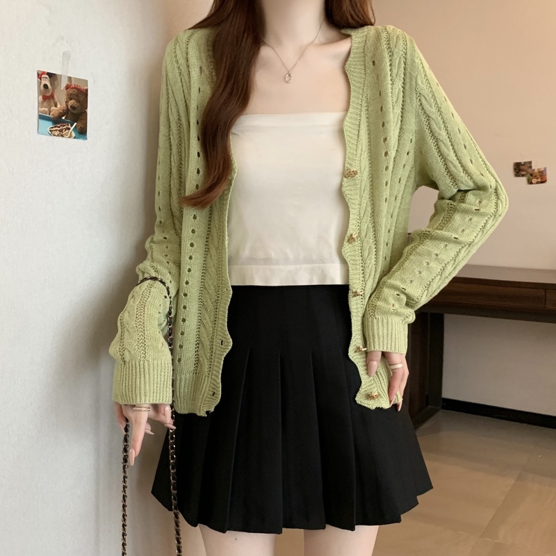 2025大码微胖mm冰丝针织防晒小开衫薄款镂空外搭披肩上衣MDG5015