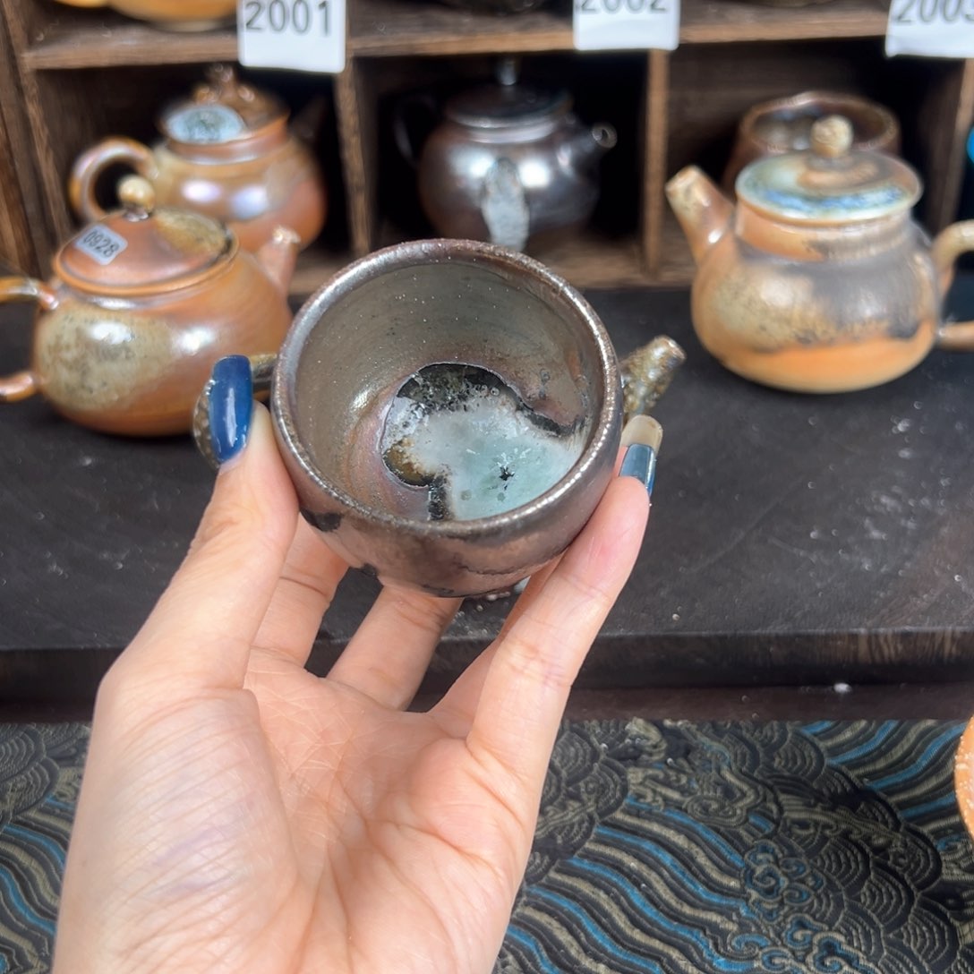 杯柴烧茶器铁胎主人杯