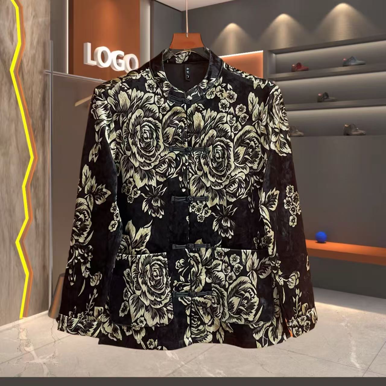 春季新款百搭时尚新中式大牡丹国风唐装