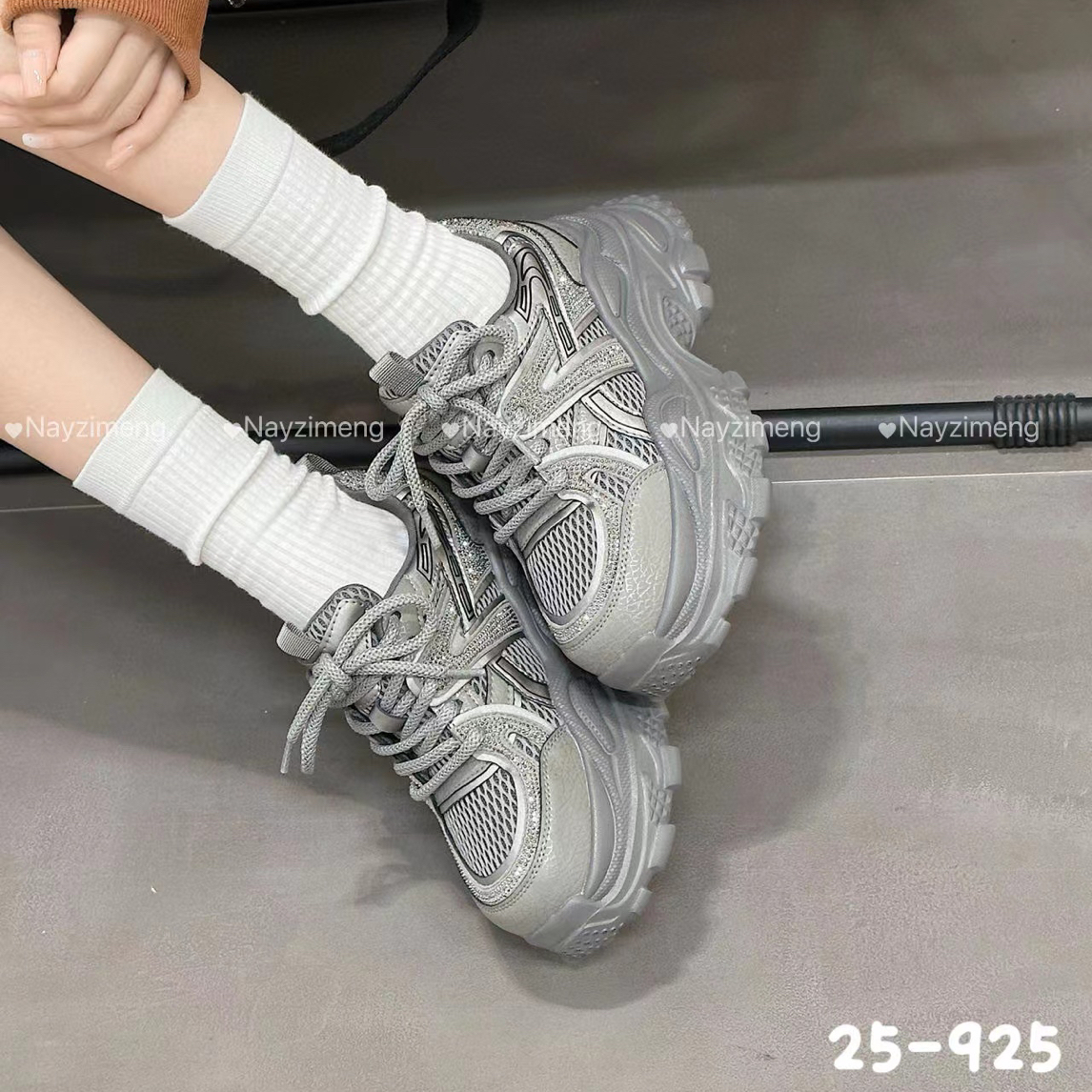 夏季ins网红潮流春夏女士韩版休闲鞋女鞋老爹鞋透气25-925