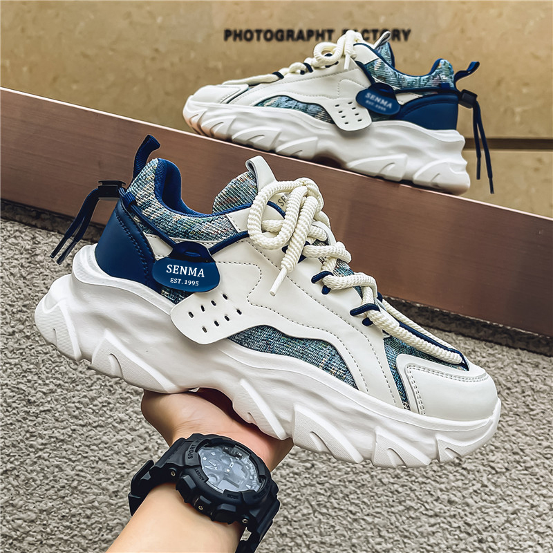 森马新品厚底男士休闲学生增高潮流老爹鞋时尚休闲鞋半粒面