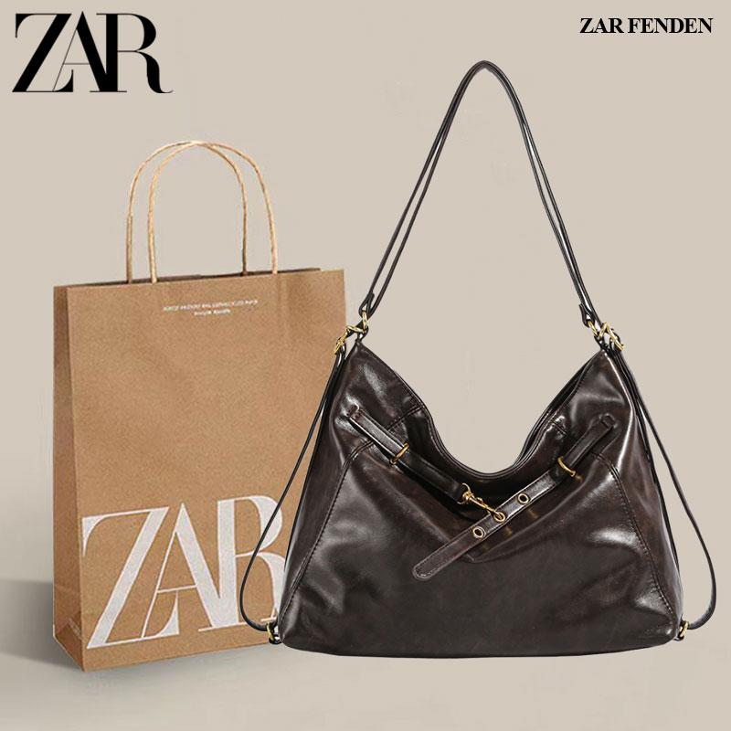 ZAR FENDEN大容量托特包女2025新款春夏简约软皮质感通勤双肩包