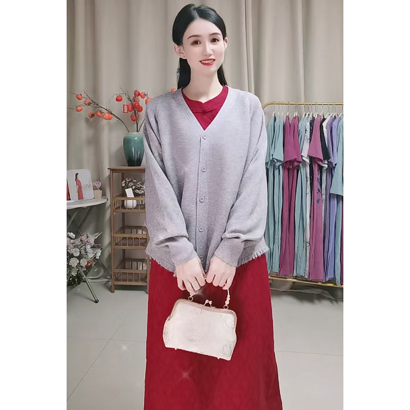 【林子原创】秋冬新款高端定制针织外套女短款开衫