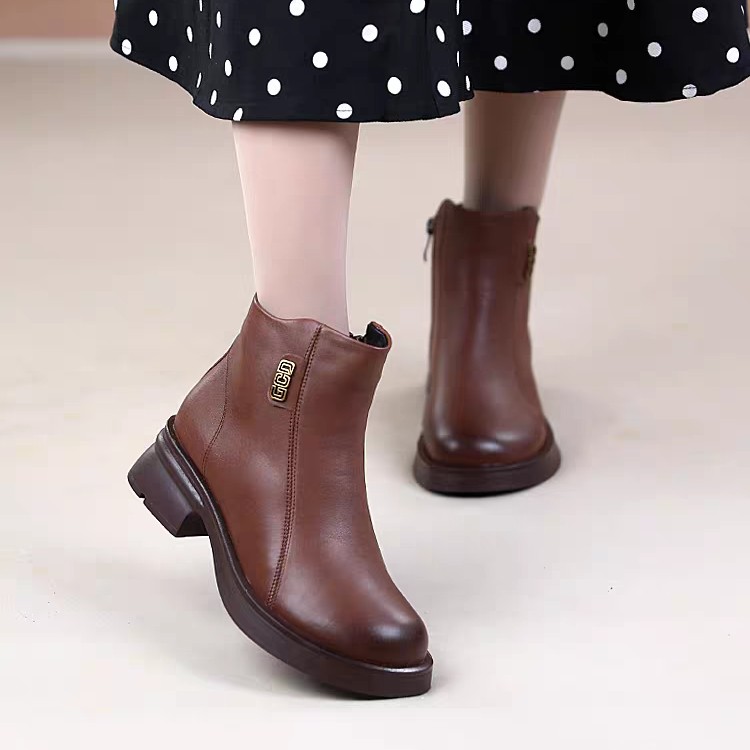 头层牛皮1029百搭加棉瘦瘦靴