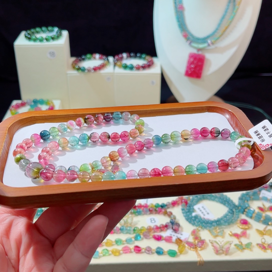 手串18K金镶嵌碧玺手串