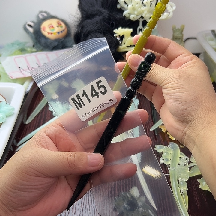 合金蛇纹石玉发饰夏****y