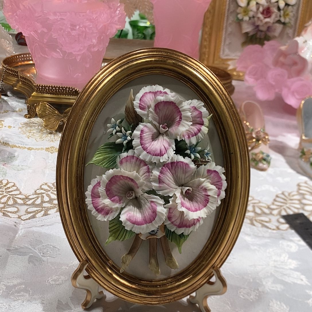 摆件意大利陶瓷花挂画赏盘