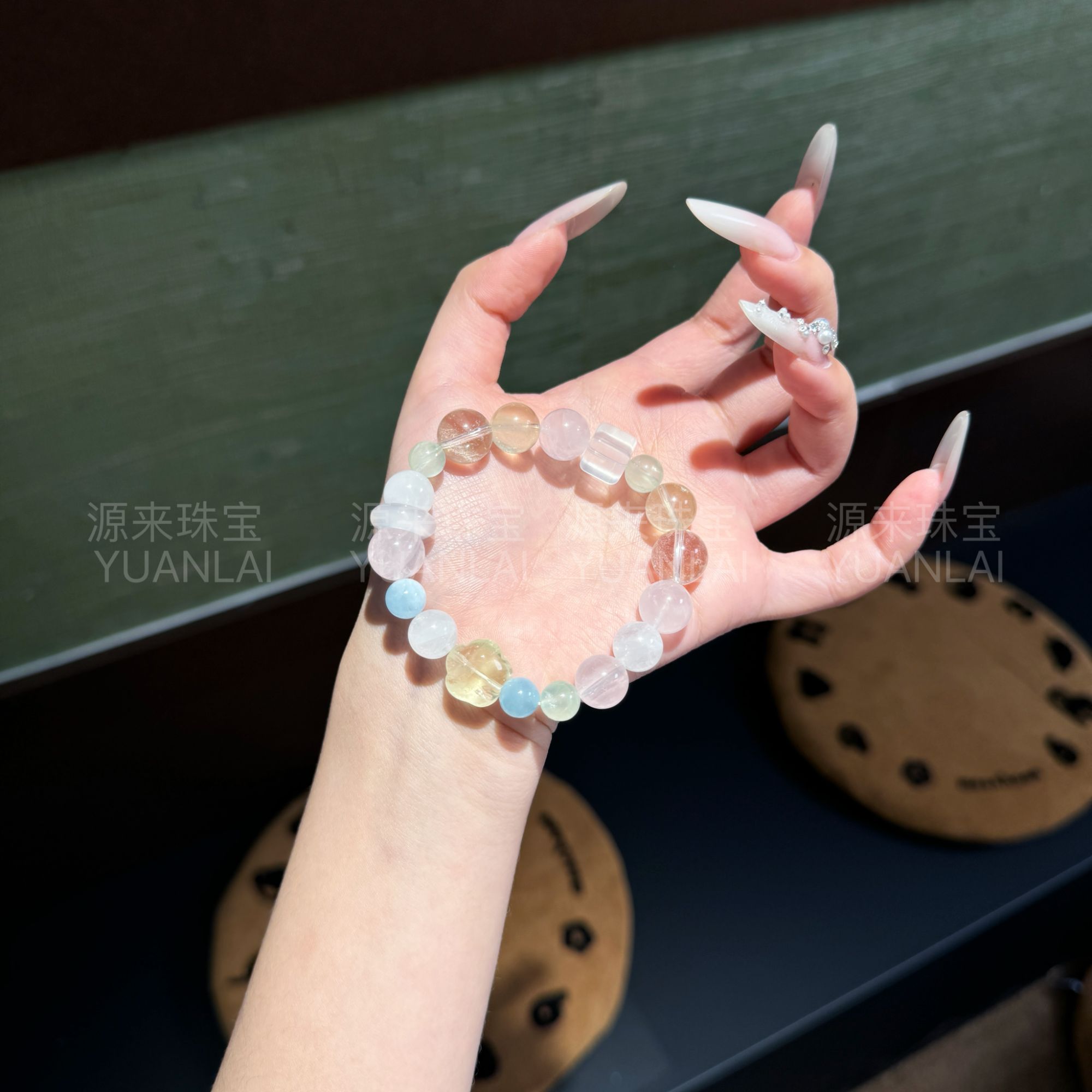 YY08 黄水晶白水晶粉水晶手串