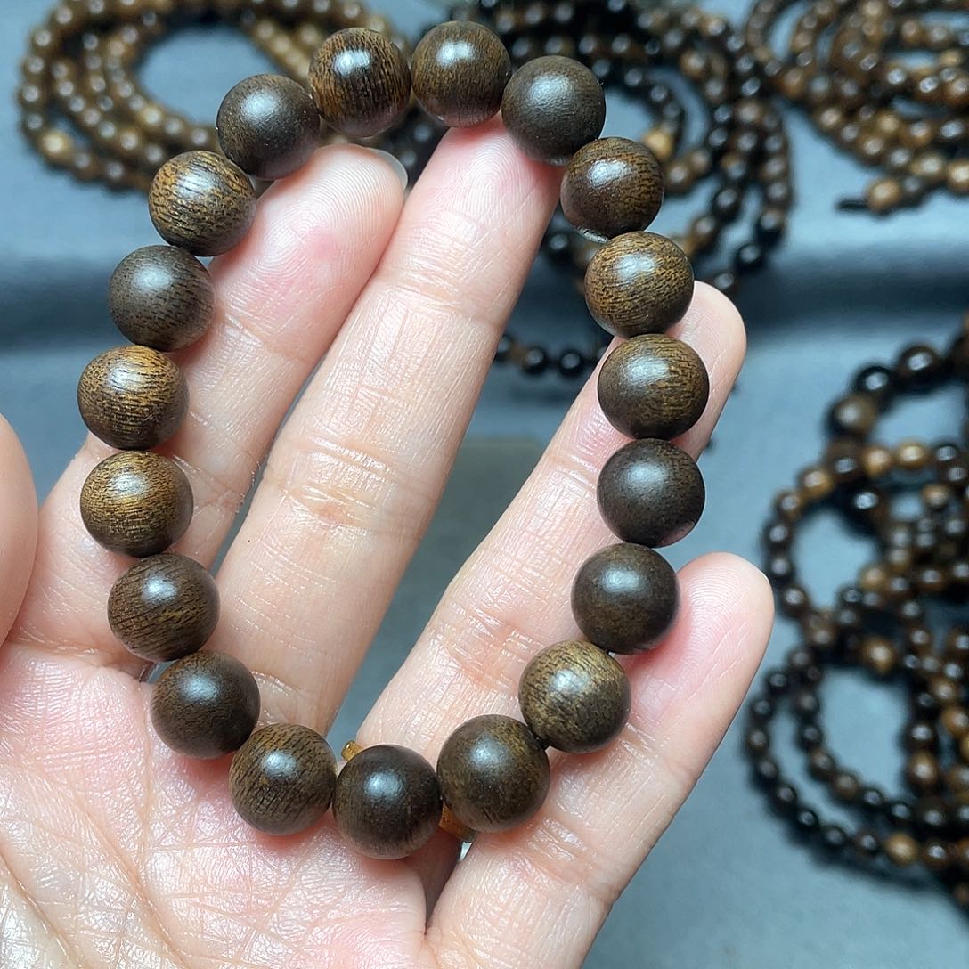 沉香手串芽庄白棋1.0