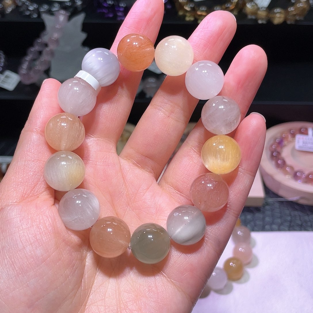 水晶手链未镶嵌啾**?兔毛手链，晶体通透