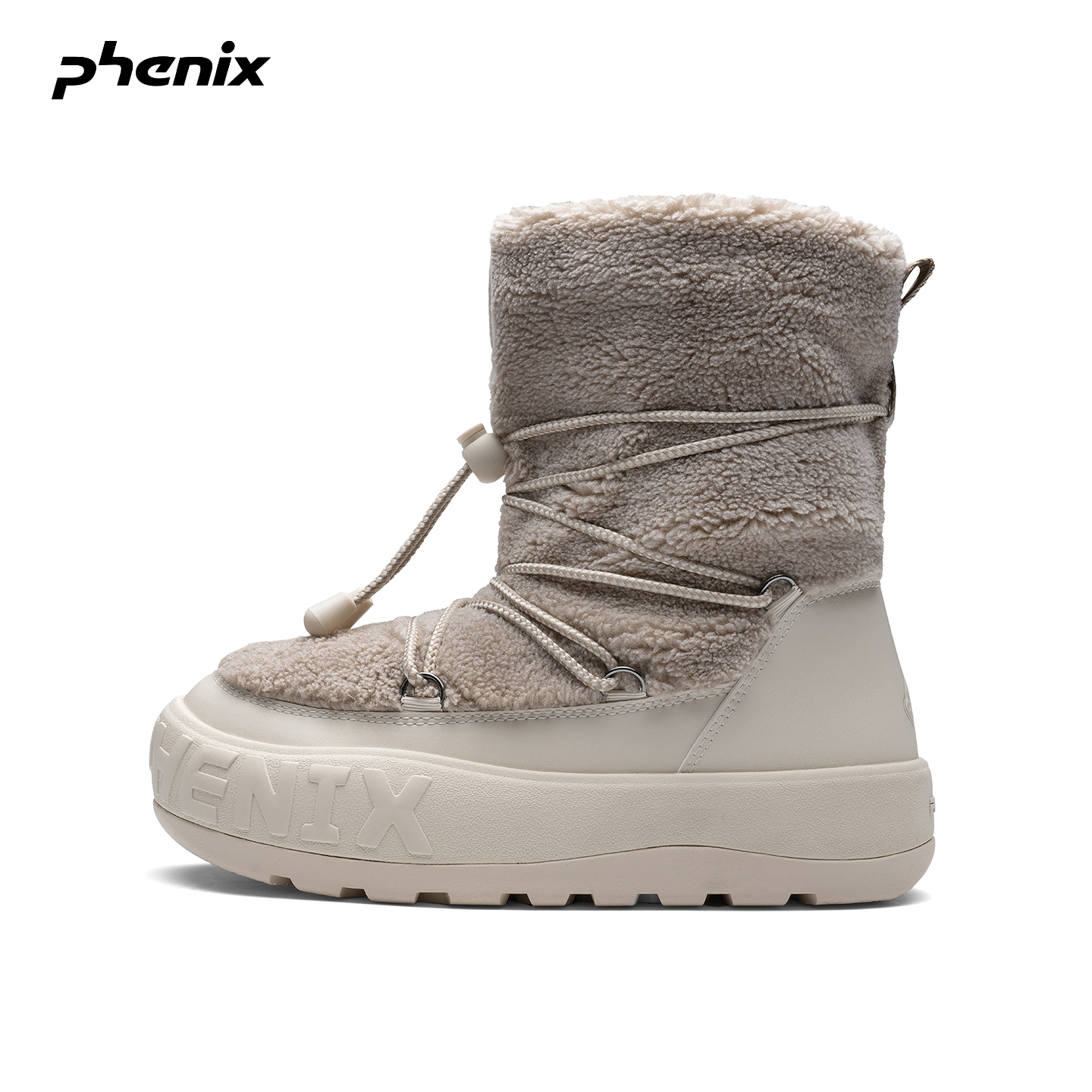 phenix菲尼克斯户外高帮雪地靴女款2025冬季新款保暖加绒厚底棉鞋
