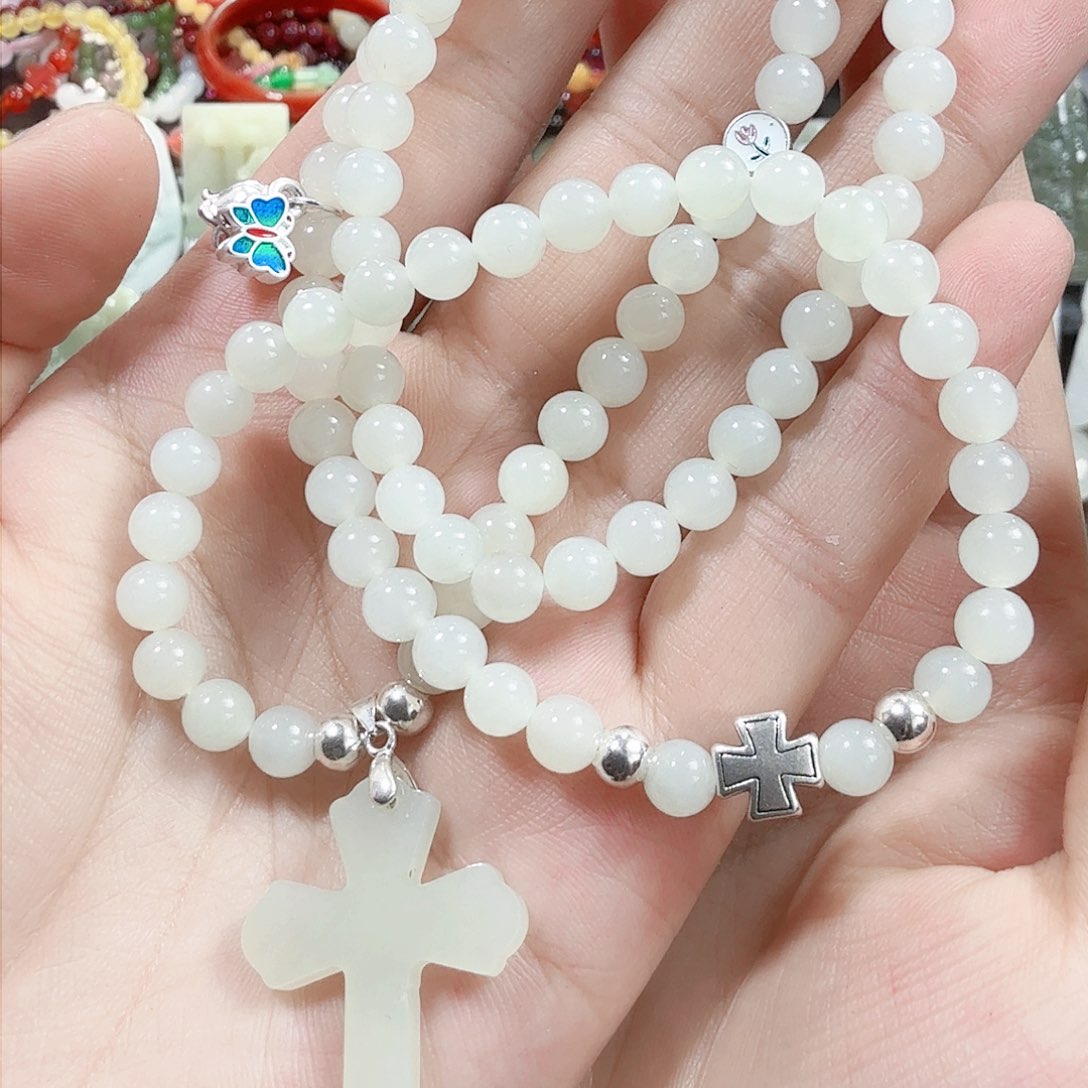 和田玉银S925镶嵌颈饰