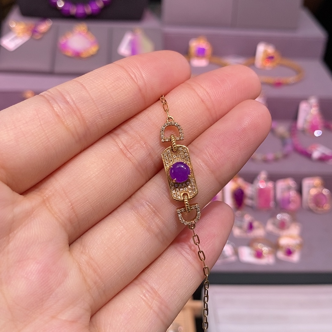 苏纪石（舒俱来）18K金镶嵌手链