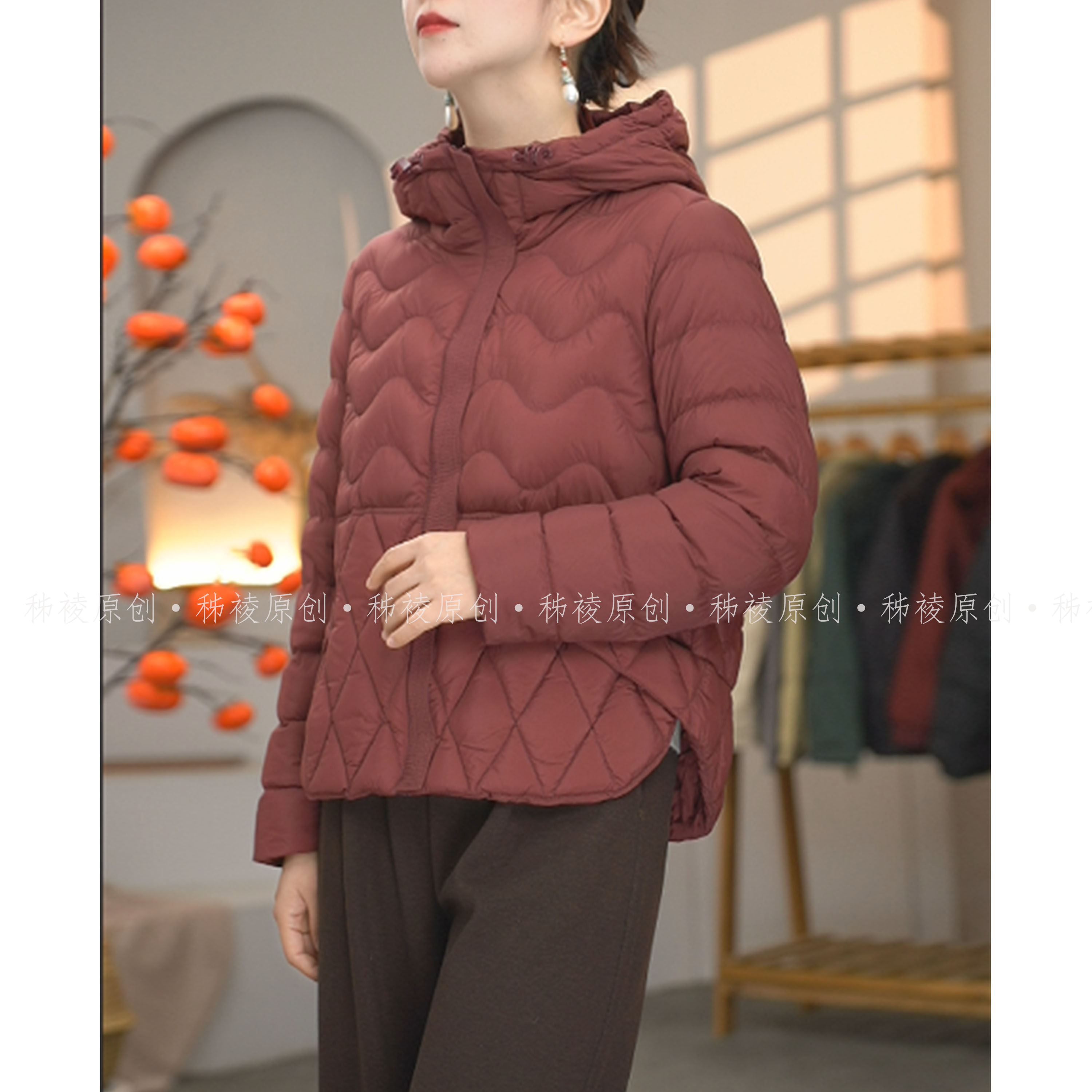 羽绒服冬季新90白鸭绒短款女原创时尚连帽加厚百搭外套