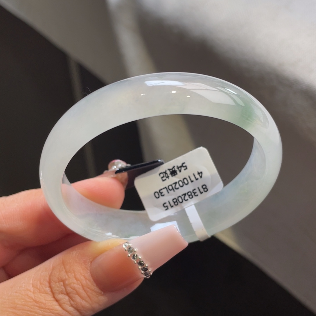 翡翠未镶嵌手镯冰飘花贵妃手镯