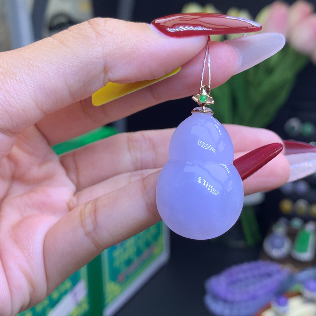 翡翠颈饰18K金镶嵌天然