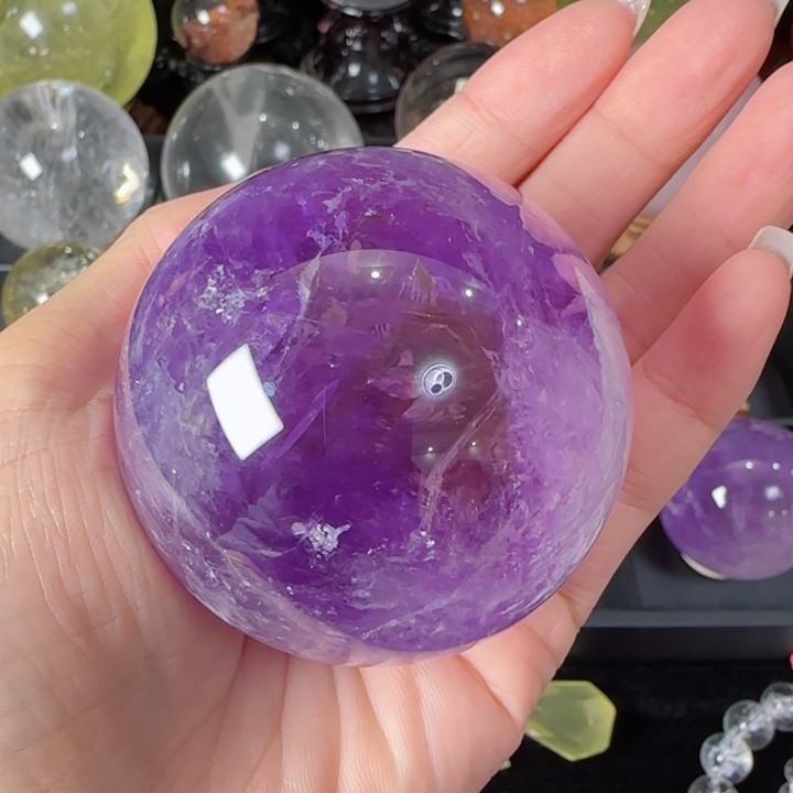 水晶天然水晶球H26未镶嵌一****）天然6.1公分