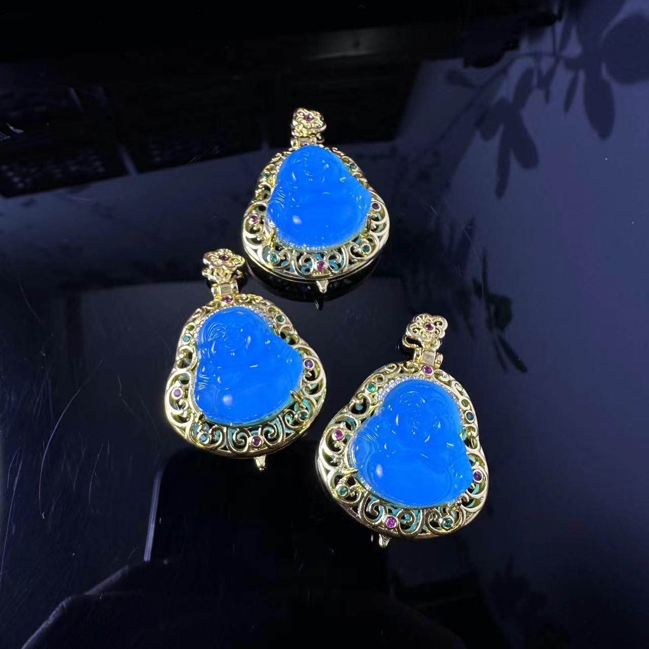 ST6733（玉姐珠宝）海洋之星玛瑙蓝佛公吊坠-配链-多样性只发一件