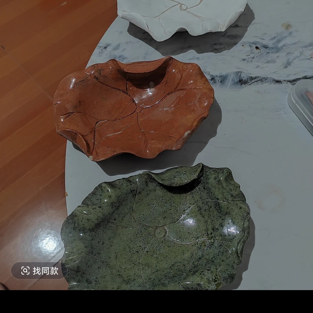 精品荷花造型的烟灰缸原石烟灰缸家用花盆客厅办公桌摆件