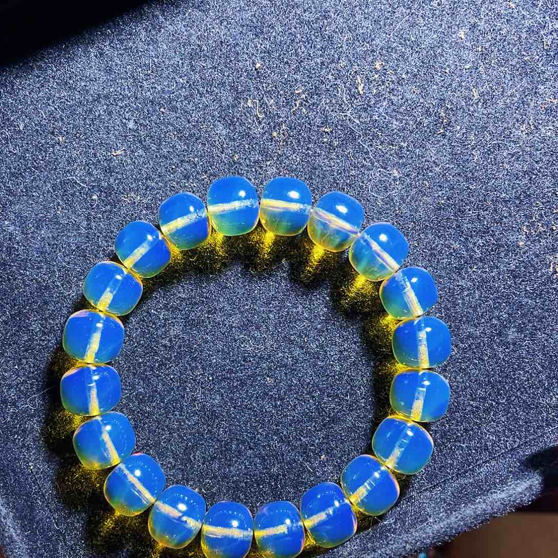 蓝珀裸石未镶嵌老型11手串