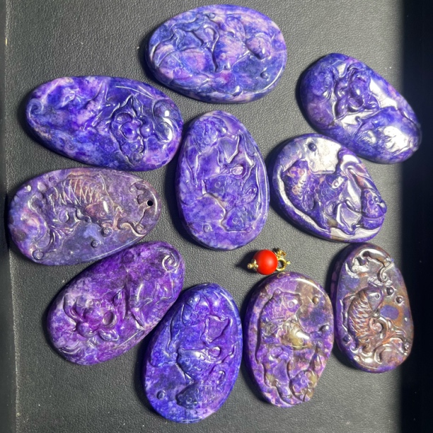 含辰砂工艺品 【世 · 舒】  丝绒紫吊坠   多样性发货SJL-277