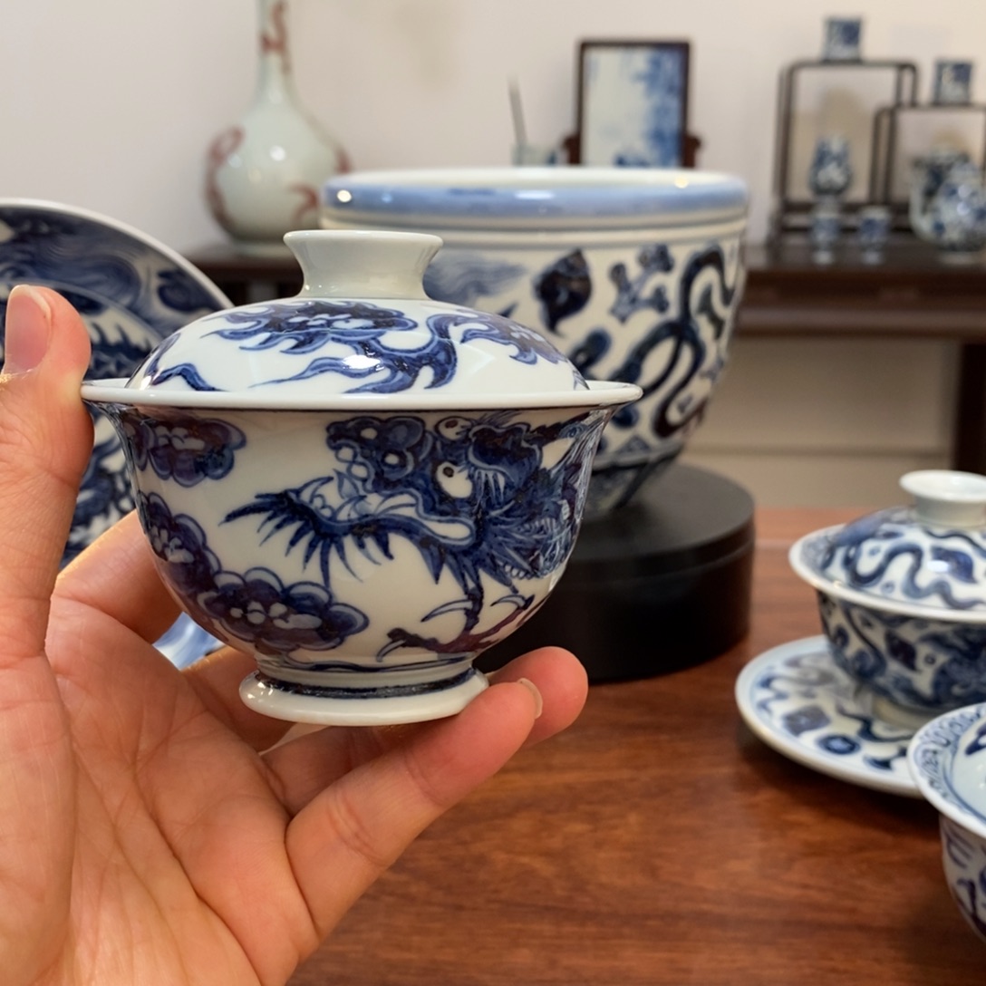 阿*景德镇仿元青花盖碗