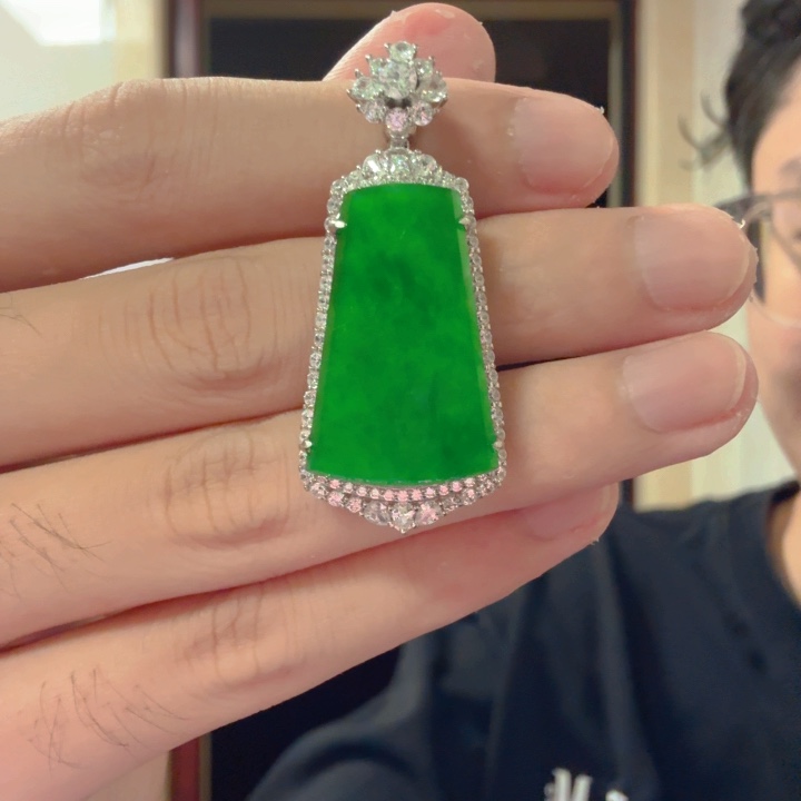 翡翠银S925镶嵌颈饰吊坠