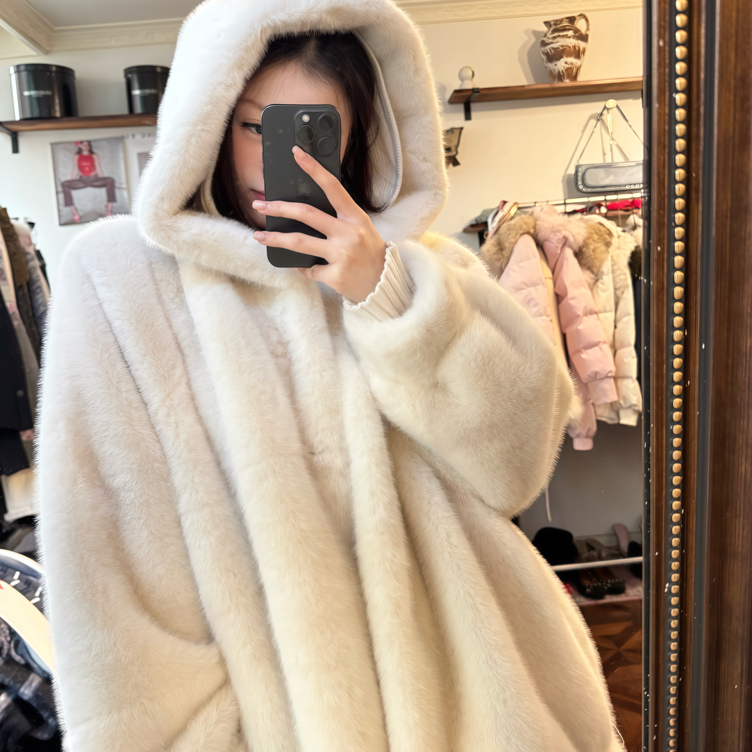 新款水环保草草外套女中长款宽松加厚外套