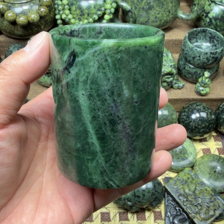 蛇纹石玉未镶嵌药王石能量养生产品