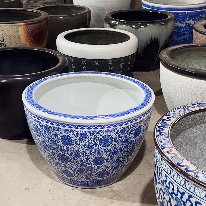 赢***择景德镇陶瓷鱼缸艺术直径73厘米好50厘米