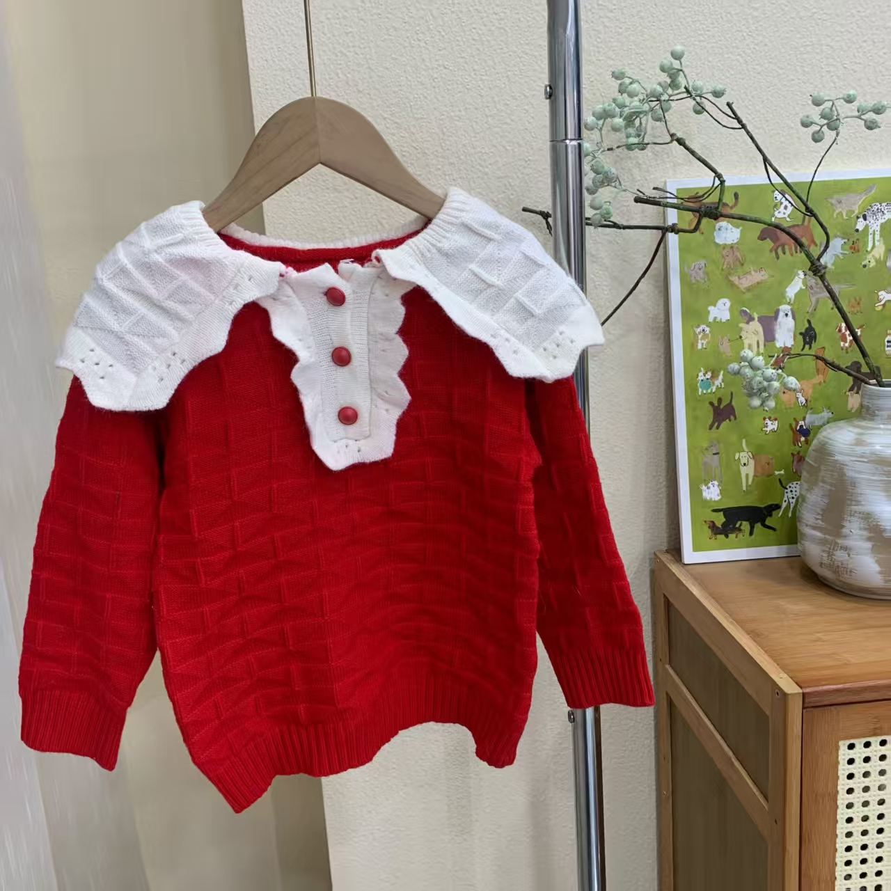 （线下品牌童装微瑕）女童冬季韩版披肩休闲针织毛衣 252268