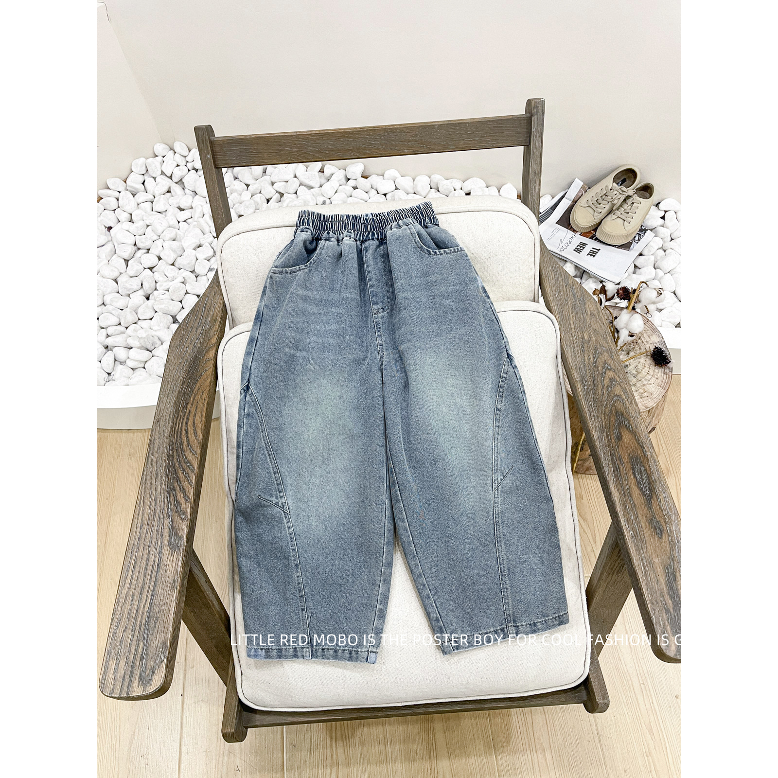 【现现】童装男童裤子2025夏季新款儿童休闲牛仔裤MMK821699