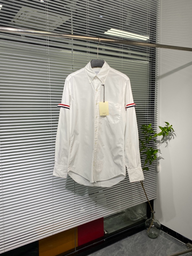 99新 THOMBROWNE 汤姆布朗 长袖衬衫 臂环条纹 纽扣 2码 ko1719