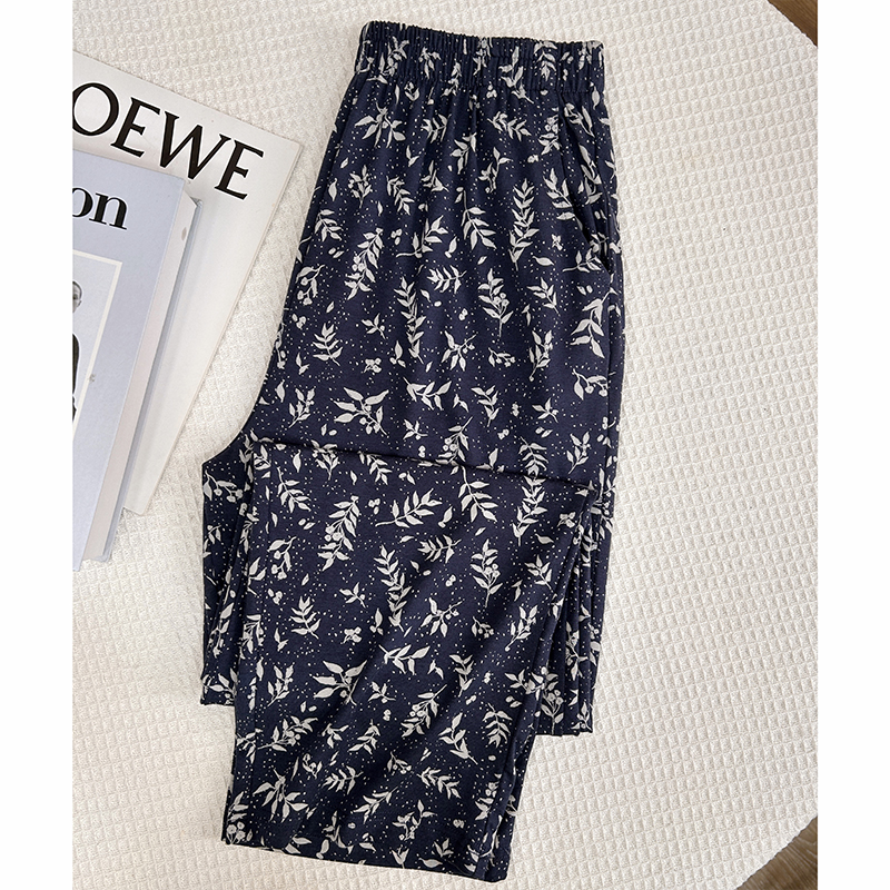 【复古微醺】莫代尔棉混纺外穿休闲睡裤大码女家居裤防蚊裤九分裤