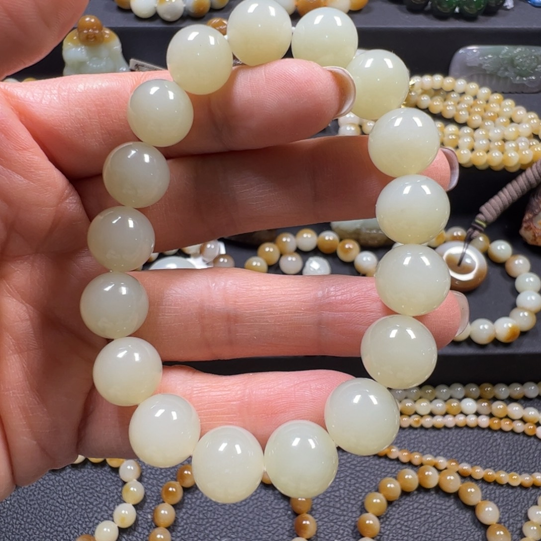 和田玉未镶嵌手链卡12