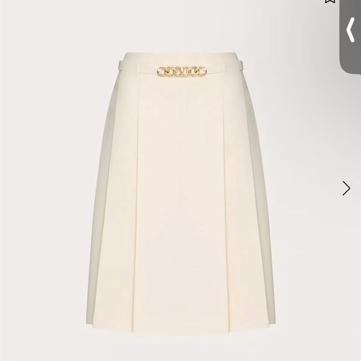 未使用 Valentino/华伦天奴 女款金标百褶半身裙休闲时尚女装裙子