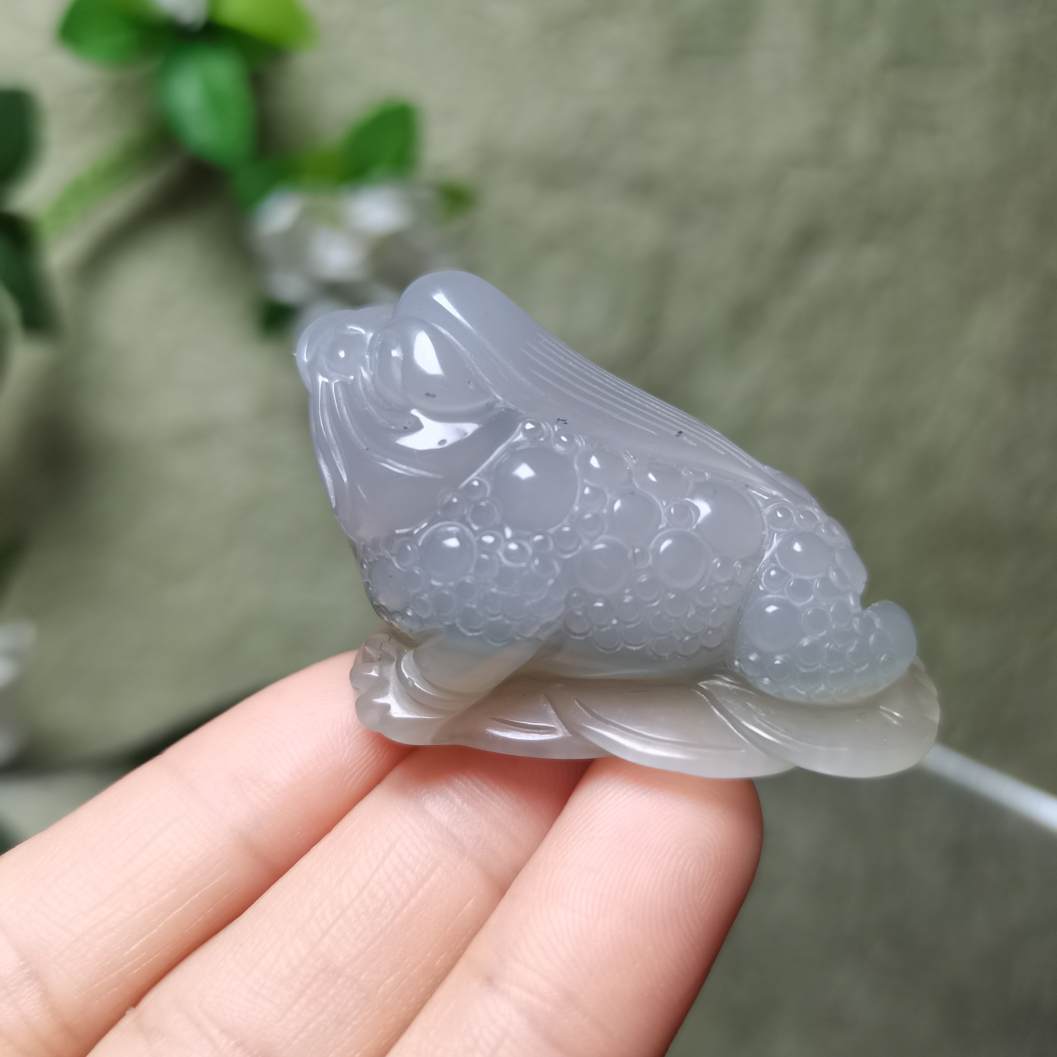 金蟾·财源滚滚纯天然秦紫玉精品·纯手工立体精雕·可佩戴可做茶宠