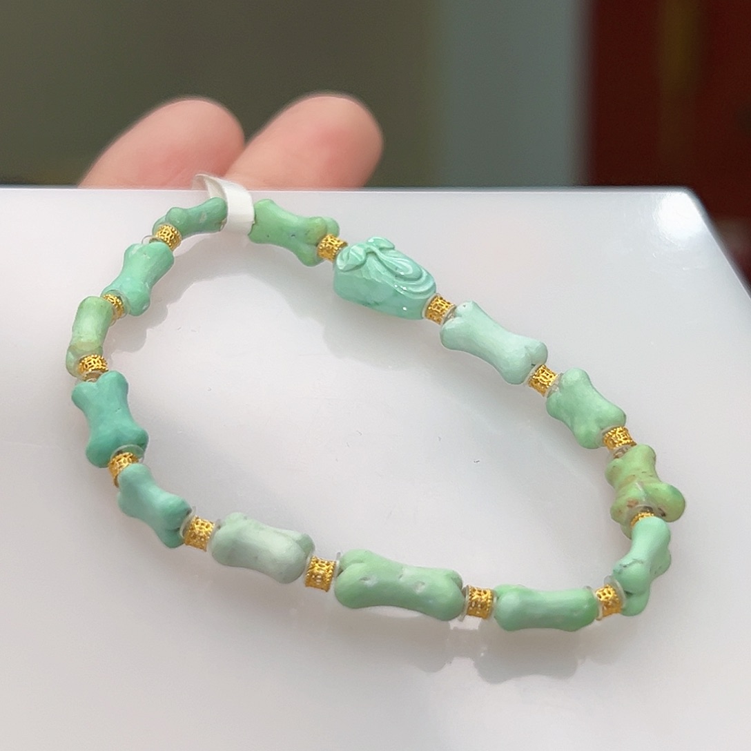 绿松石珠宝奇石18K金镶嵌