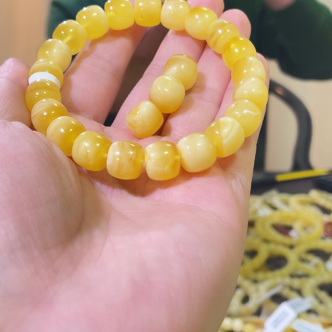 我***万琥珀未镶嵌手链11mm