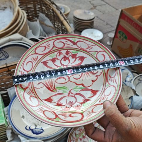 库存微瑕手绘盘子直径20厘米